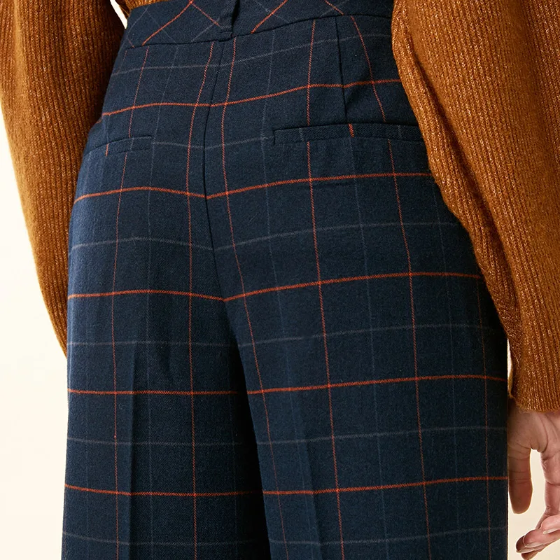 Vero Moda Новые брюки женские поступления повседневные клетчатые широкие укороченные брюки | 31836J528