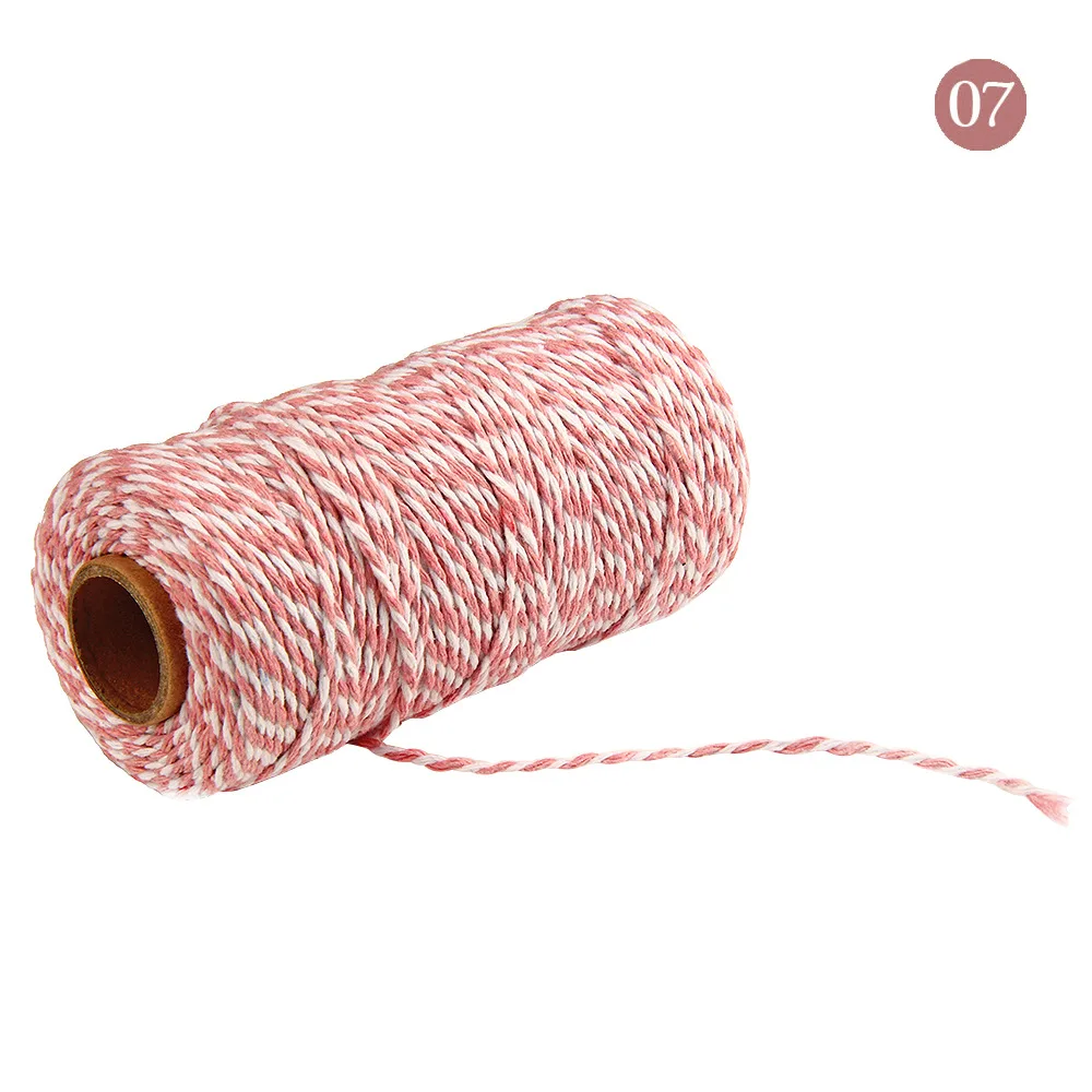 7 2 мм 2ply шпагат, веревка хлопковые шнуры веревочная лента для подарка ремесло baby shower Свадебные украшения mariage рождественские аксессуары для дома - Цвет: 7