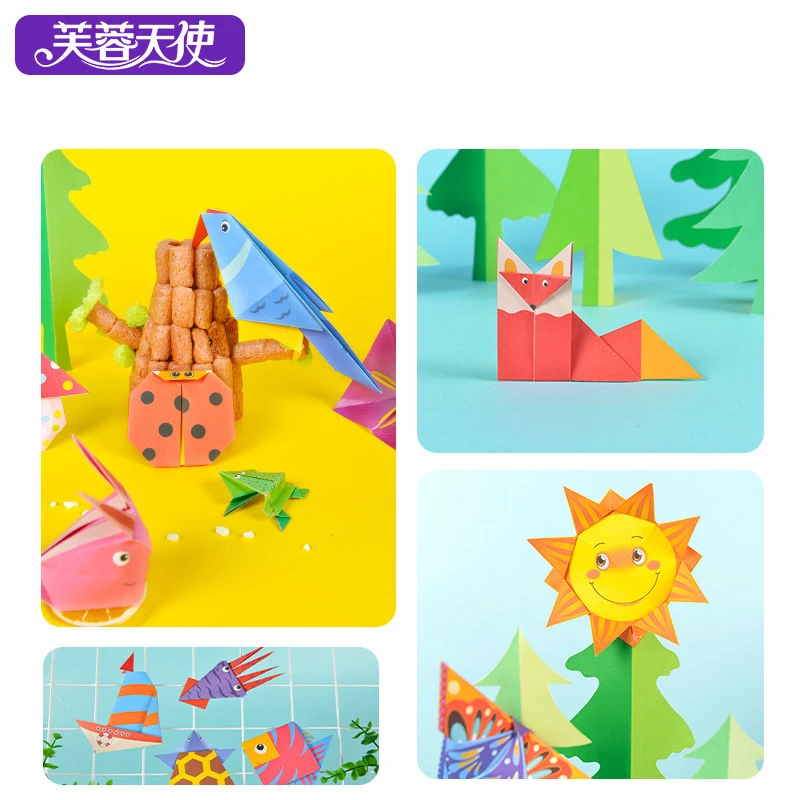 DIY 108 Sheets 54 Patterns Children Colorful Origami Paper-cut Book Kindergarten Fun Baby Manual 3D Origami Toys Kids Gift 3Y+