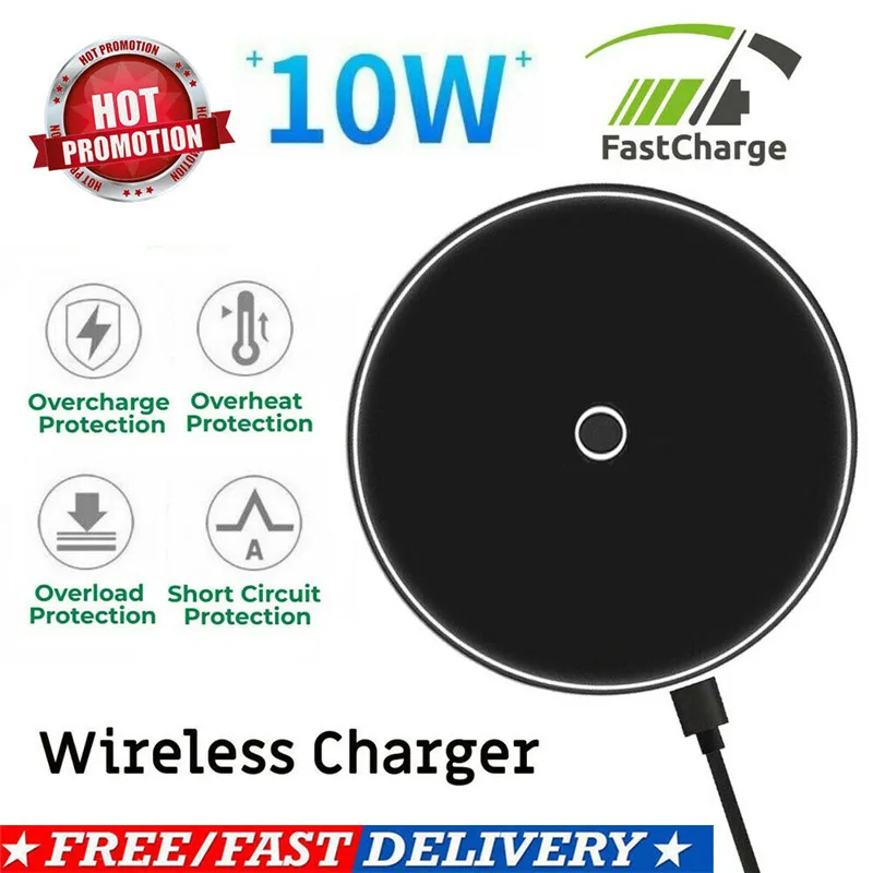 Беспроводное зарядное устройство Qi для зарядки телефона XS MAX XR 8 Plus samsung S9 S8