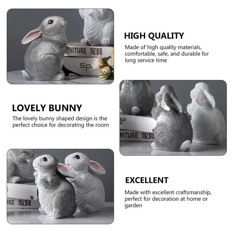 

1Pc Garden Adornment Garden Decoration Children Room Ornament Rabbit Shaped Artware Decorative Animal Figurine For Garden