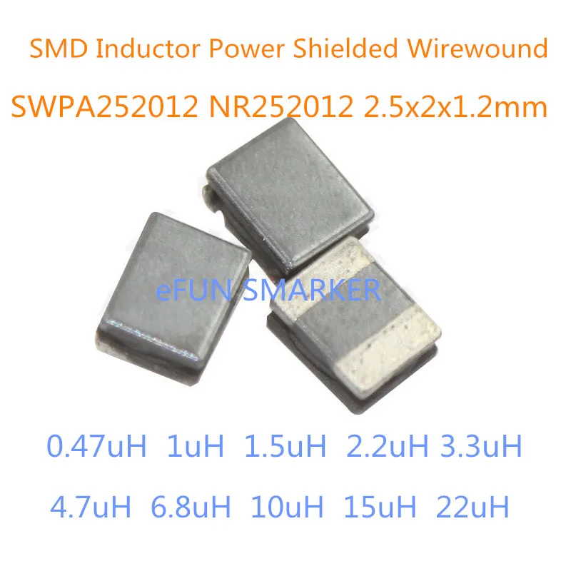 50 шт. мощный экранированный индуктор SMD с проволочной обмоткой SWPA252012 NR252012 0 47uh 1uH