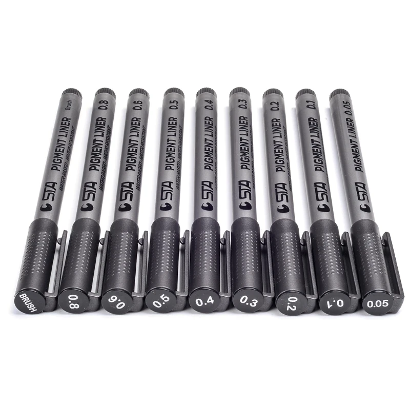 

Черная микро-ручка B2EF, набор чернильных ручек Fineliner, точные многолинейные ручки, микро тонкие ручки для рисования для иллюстрации художника