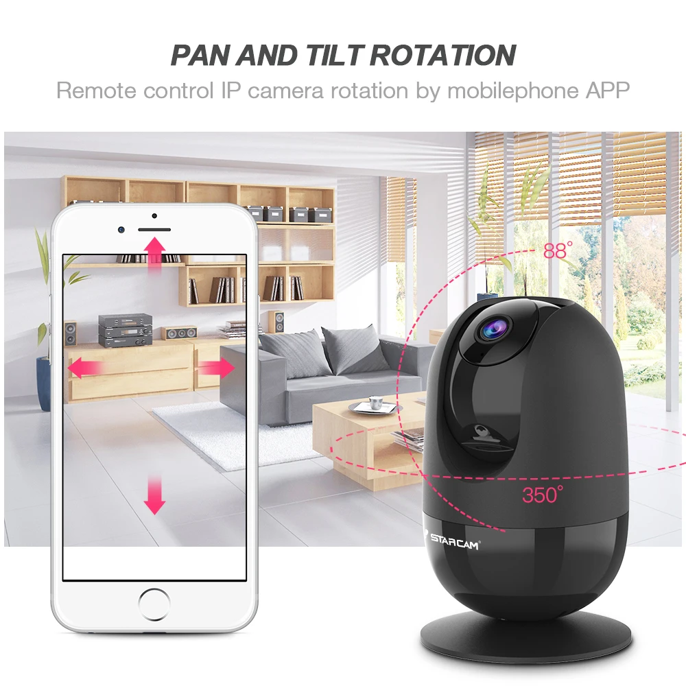IP камера Vstarcam 1080P HD с поддержкой Wi Fi и функцией панорамирования наклона|Камеры