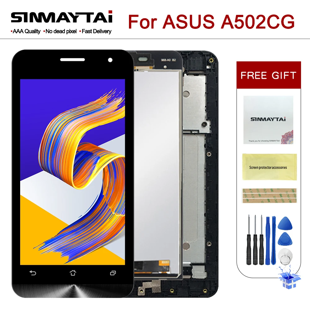 100% протестированный 5 0 ''черный для Asus Zenfone Lite A502CG ЖК-дисплей кодирующий