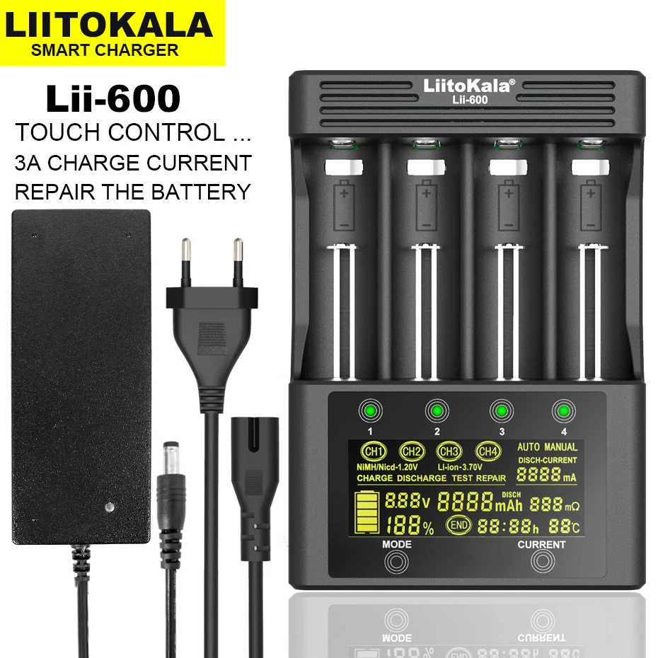 liitokala lii 600 lii s8 lii 500 lii pd4 lii 500s lcd 3 7v 18650 18350 18500 21700 14500 26650 aa nimh lithium battery charger free global shipping