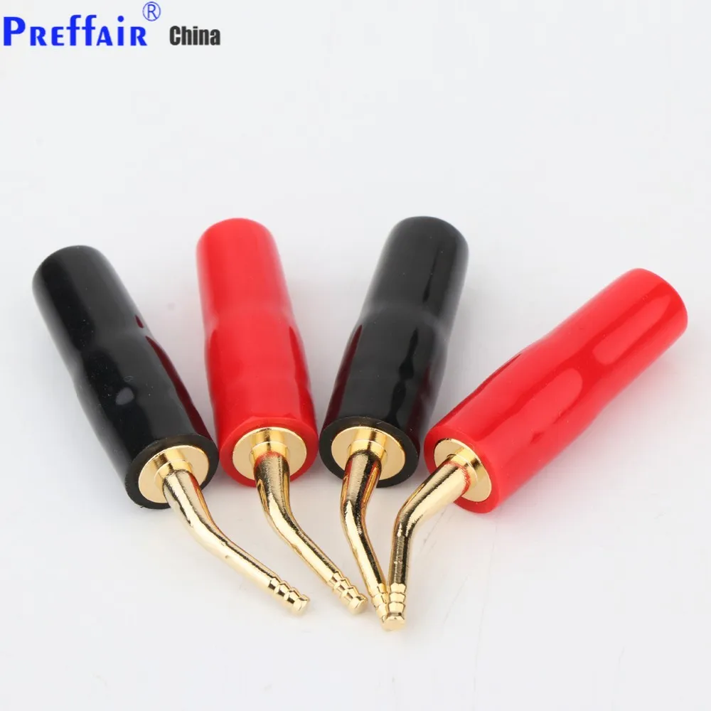 Banhado a Ouro Preffair Alto-falante Cabo Fio Pino Plug Conector Ba1458 8x Amp