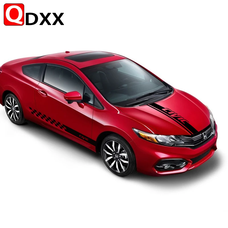 Автомобильная наклейка на дверь и боковую юбку для Honda Civic TypeR Hatchback Sedan крышку