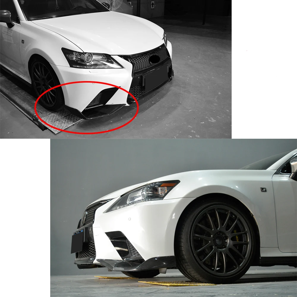 Передний бампер из углеродного волокна, фартук для губ, сплиттер для Lexus F, спортивный бампер GS350 2012 2013