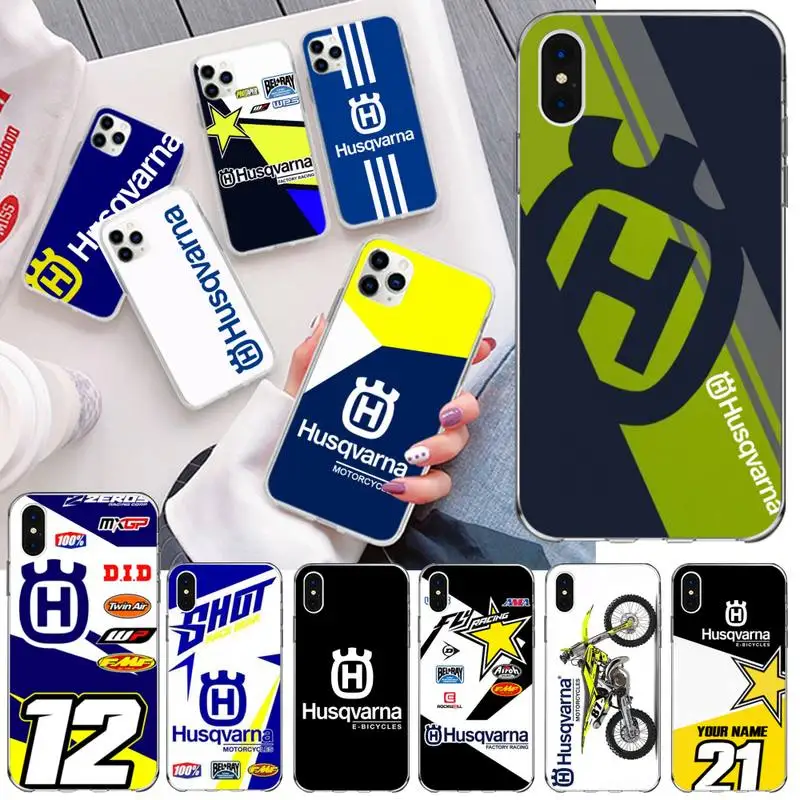 Чехол для телефона бренда мотоцикла iphone 12 11 Pro Max Mini XS Design-Husqvarnas 8 7 6 6S Plus X SE XR