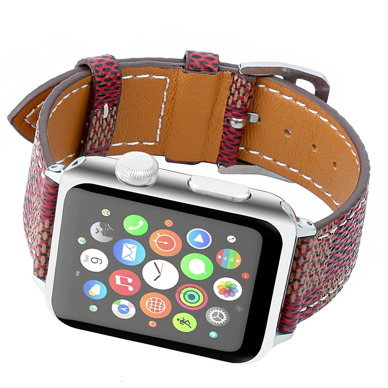 Ремешок из натуральной кожи петлевой для Apple Watch 44 мм 42 мм iwatch 22 мм ремешок для часов 38 мм Женский браслет с разъемом адаптера