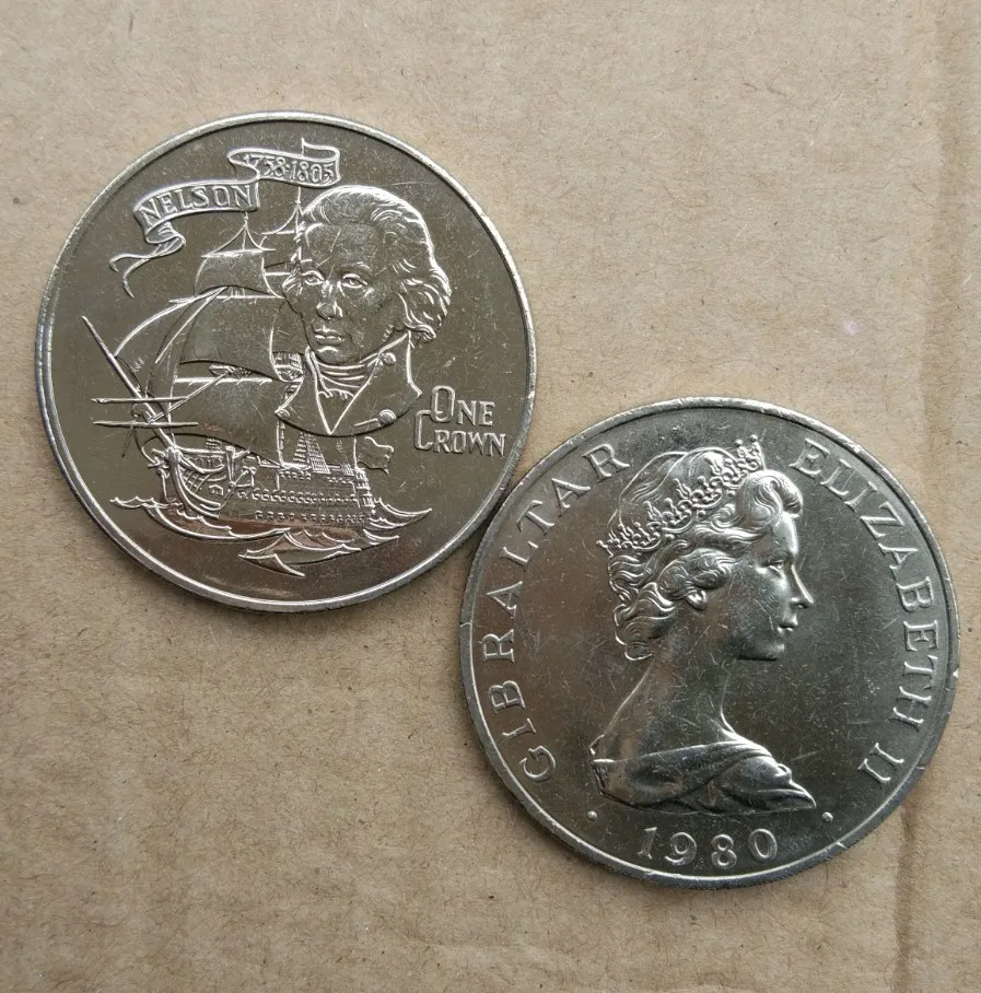 

Гибралтан 1 кронор 39 мм Монеты Содружества старые оригинальные монеты Коллекционная версия 100% реальный случайный год