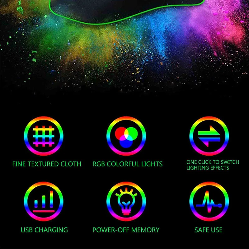 Коврик для мыши XGZ с анимацией большой RGB коврик XXL Светодиодный светящийся