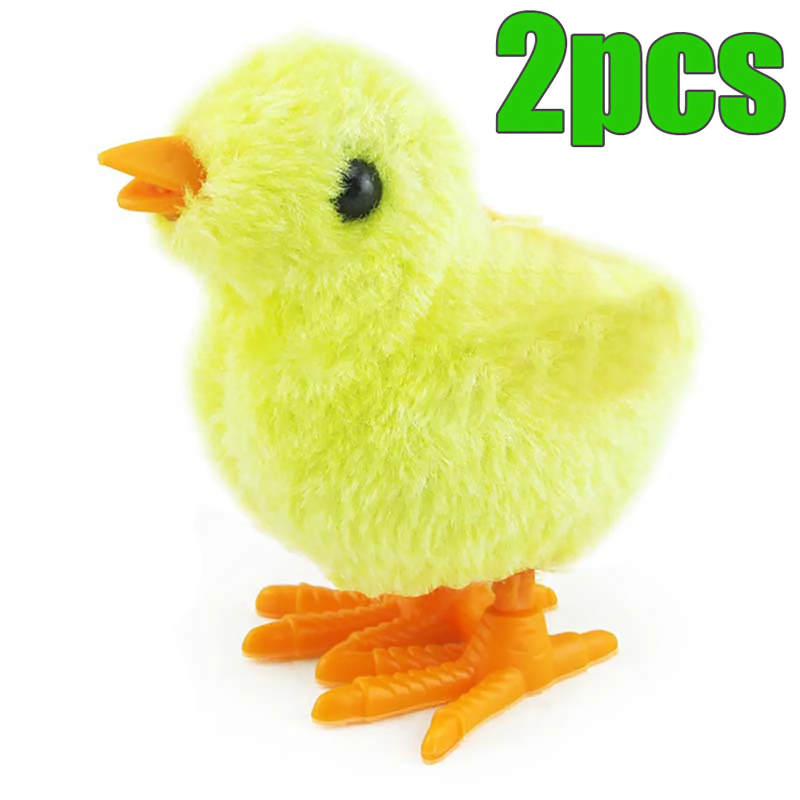 2pcs Chicken Toy Funny Wind-up Hopping Jumping Chickens Clockwork Walking Toys For Kids Children Gift Soft Plush Jump Chick - купить по