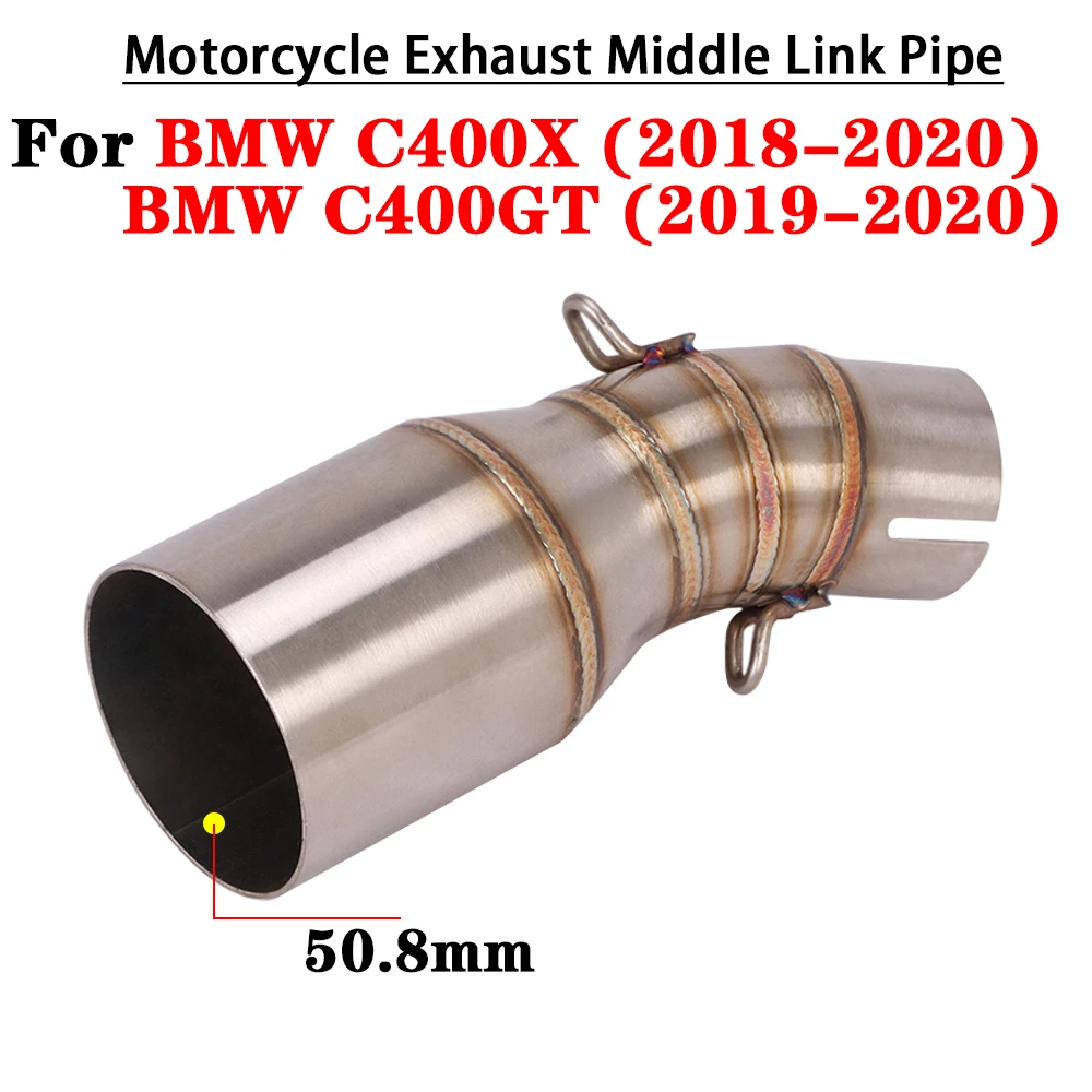 

Motorcycle Exhaust Accessories 51mm Middle Link Pipe For BMW C400X C400GT 2018-2020 Escape Moto Motocross Modify Muffler