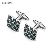 hot sale cambered surface cufflinks lepton red black blue blackish green mesh cuff links for mens business wedding cufflink gift