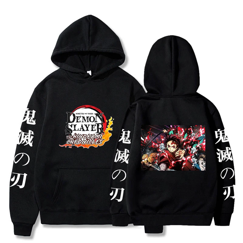 

Demon Slayer Anime Hoodies Men Women Casual Long Sleeve Hooded Tanjirou Printed Sweatshirts Hip hop Hoody Tanjirou Tops Clothes