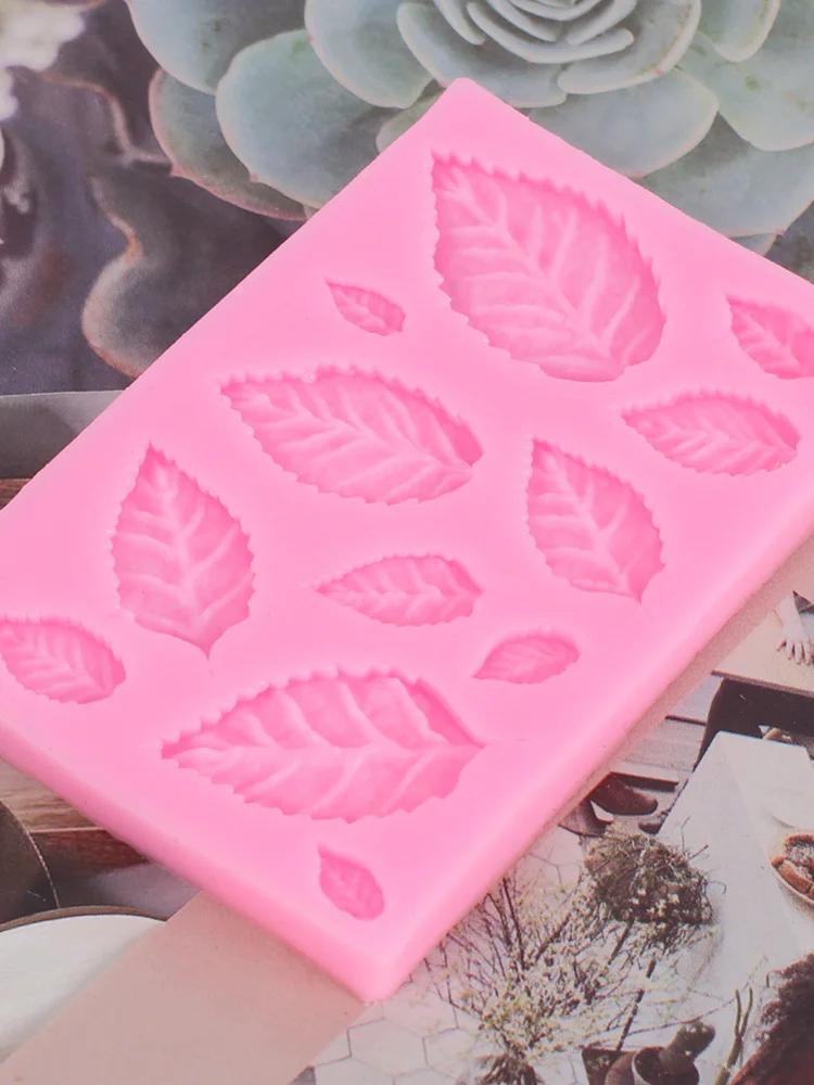 

DIY Tree Leaf Press Molding Foil Mold Silicone Mold Cake Decor Fondant Cake 3D Leaves Silicone Mould