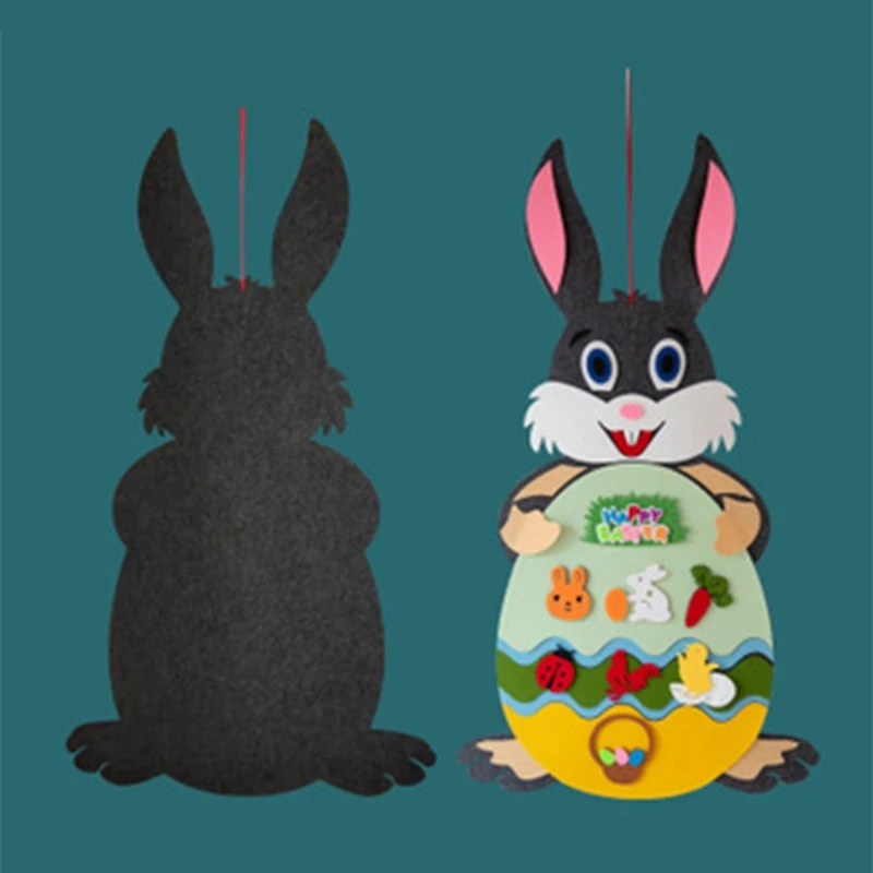 

DIY Easter Bunny Pendant Detachable Felt Rabbit Set Wall Hanging Game Decoration 87HA