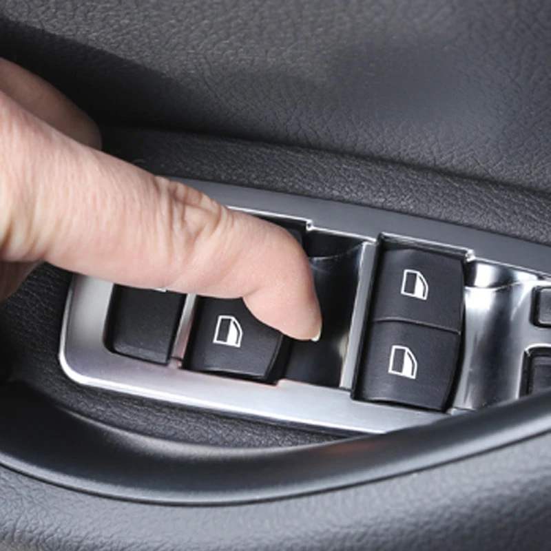 

4pcs Auto Window Switch Lift Panel Button Frame Trim Cover Interior Decoration For BMW X1 F48 F49 X2 F39 2016-21 Car Accessories