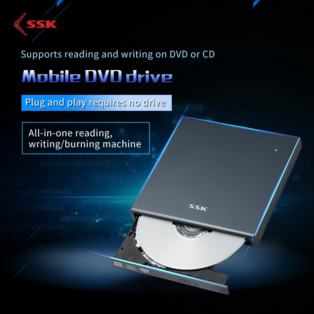 SSK USB 2 0 к SATA портативный тонкий оптический внешний телефон/устройство чтения и