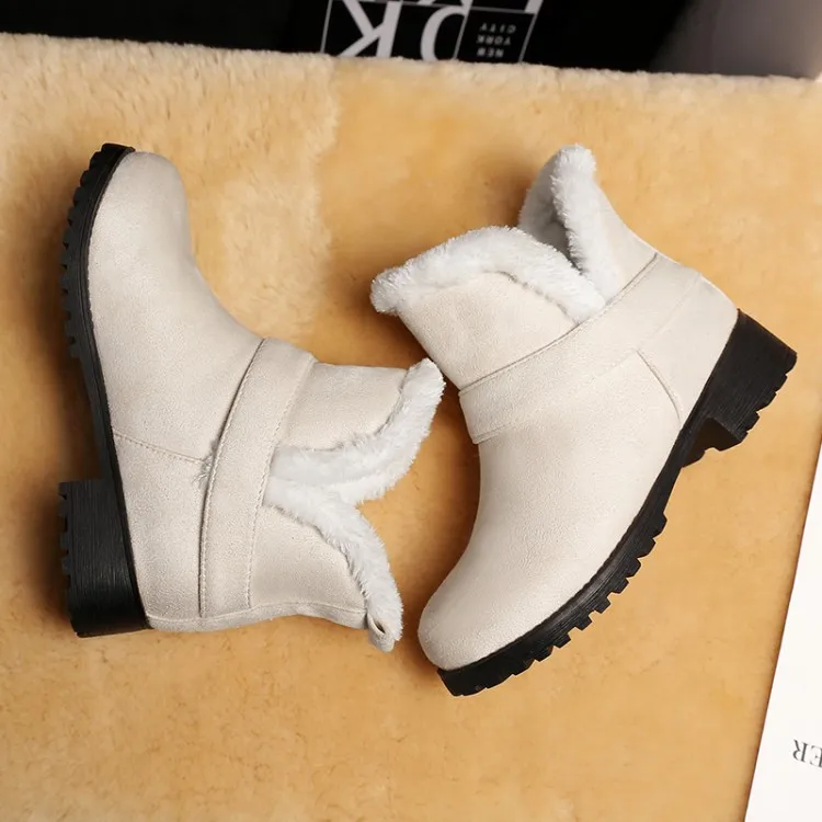 Big Size 9 10 11-17 boots women shoes ankle boots for women ladies boots shoes woman winter Flat sleeve buckle round head