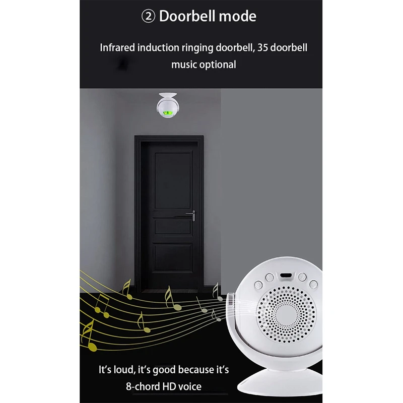 

Motion Detector Welcome Doorbell 4 Functions PIR Store Shop Entry Motion Sensor Infrared Induction Alarm Door Bell