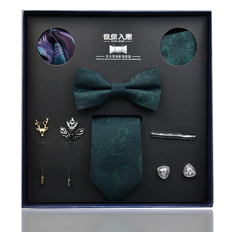 

Mens Tie Jacquard Woven 7cm Floral Neck Tie Plaid Tie Gift Set Men Gifts Hankerchief Pocket Square Corbatas Para Hombre