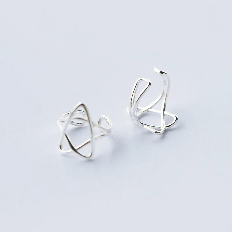 Женские квадратные серьги манжеты Trusta на клипсе без в стиле пирсинга с