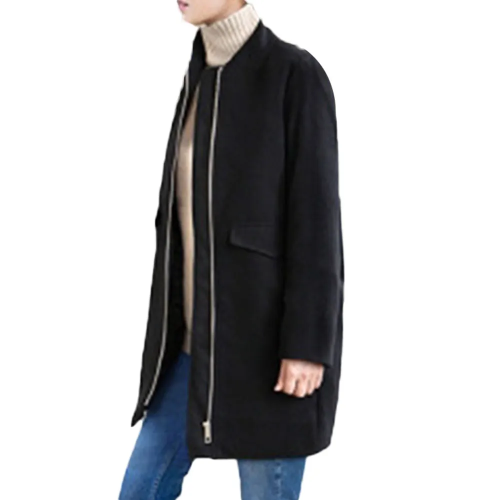 Женское пальто зимнее Тренч с лацканами на молнии Свободное плюс Outwear2019 мягкое