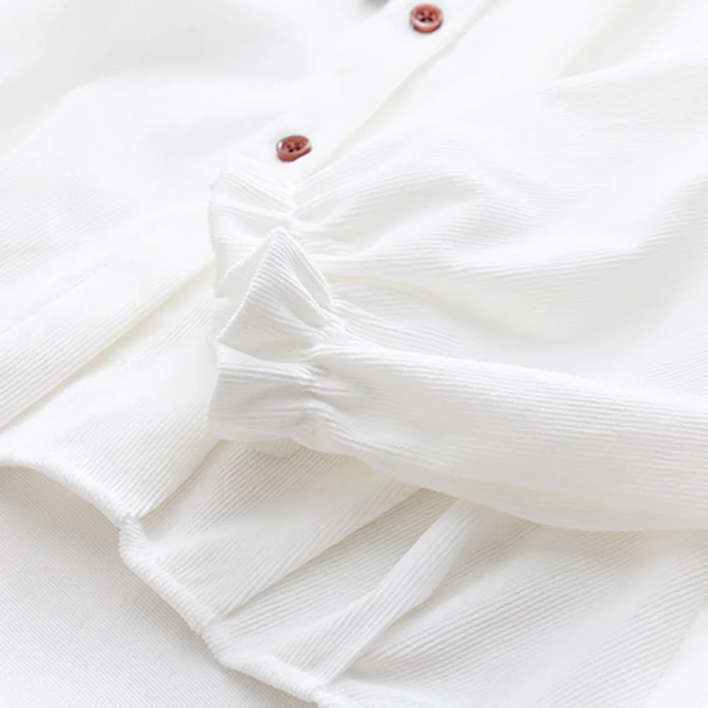 Модная стильная Вельветовая Женская Повседневная рубашка с отложным воротником