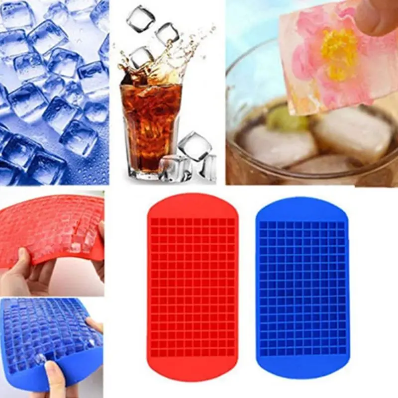 160 Grid Silicone Ice Cube Small Mold Maker Food Box Blue/White/Red X | Дом и сад