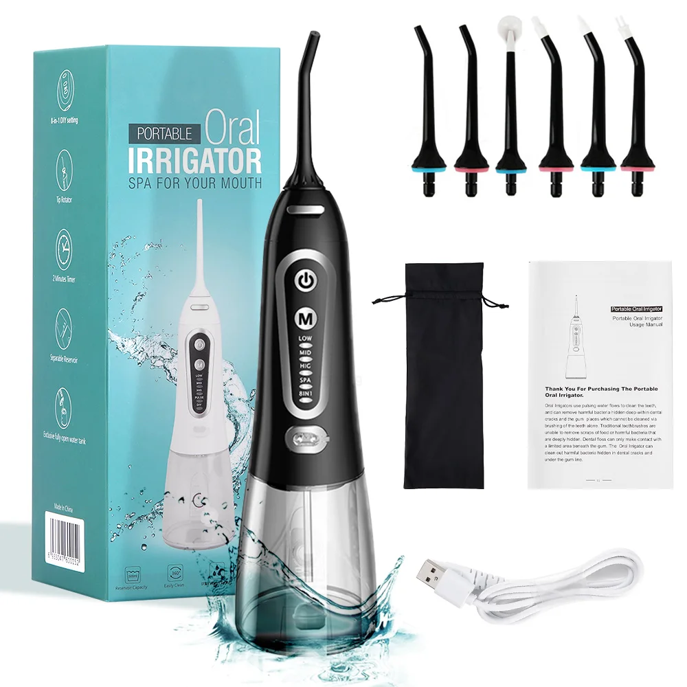 

300ML Oral Irrigator USB Rechargeable Water Flosser Waterproof Teeth Cleaner Whitening Tooth Portable Electric Dental Flosser