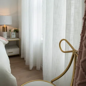 Занавеска из тюля, белая, для гостиной, спальни, кухни