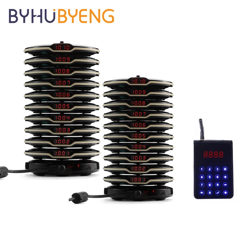Система вызова официанта BYHUBYENG без очереди беспроводной пейджер с большим