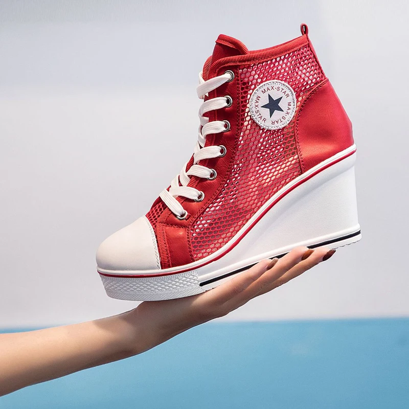 SheERA/Летняя обувь Женская повседневная Модная на танкетке Цвет черный белый