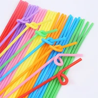 100pcsset disposable straws flexible plastic drinking straws colorful straws party bar club diy modeling straw bar accessories