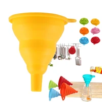 silicone foldable leak temperature resistant household liquid oil grid telescopic round mouth kitchen leaking funnel accessories