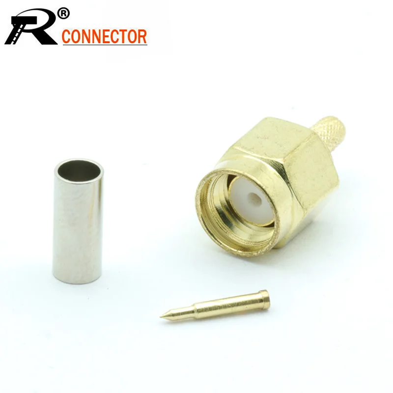 10 шт./лот SMA штекер паяльный RF коаксиальный коннектор обжимной для ОТРЕЗОК кабеля