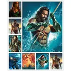 5D сделай сам, полноразмернаякруглая алмазная живопись, постер фильма Аквамен, 3D вышивка крестиком стразы, мозаика, домашний декор