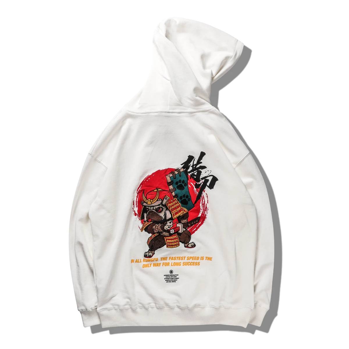 Свитшот Bebovizi в стиле Харадзюку худи с вышивкой хип-хоп принтом самурая собака