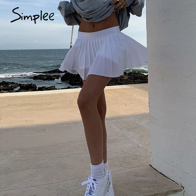 

A-line fresh high waist miniskirt With leggings solid color Ruffle casual skirt Campus style skirt summer 2020 New