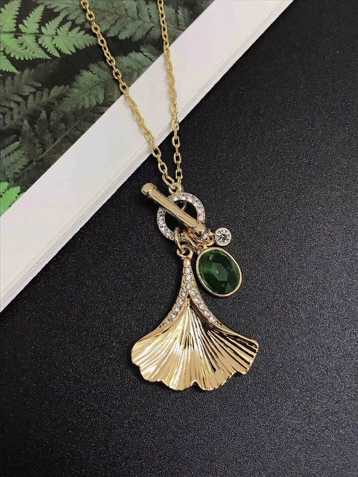 

QSJIE High quality SWA New Apricot Leaf Necklace Charming fashion jewelry