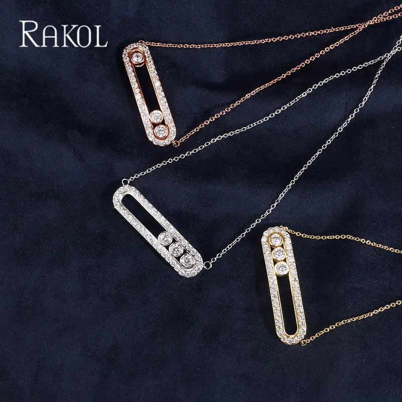 RAKOL новинка хит продаж одиночный Круглый Серый кубический циркон с CZ цветком