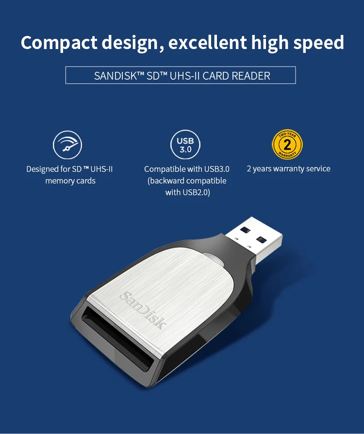 Sandisk Экстремальный Pro Usb 3,0 Sd кард-ридер UHS-II высокоскоростная sd-карта считыватель смарт-карт памяти высокоскоростной кард-ридер/Писатель