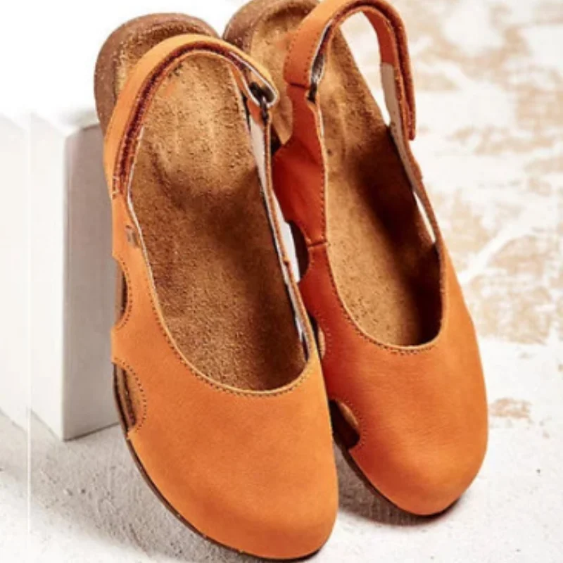 

Women Wedges Casual Non-Slip Sandals Gladiator Retro Flock Non-slip Sandal Party Office Ladies Shoes Zapatos De Mujer Zapatos