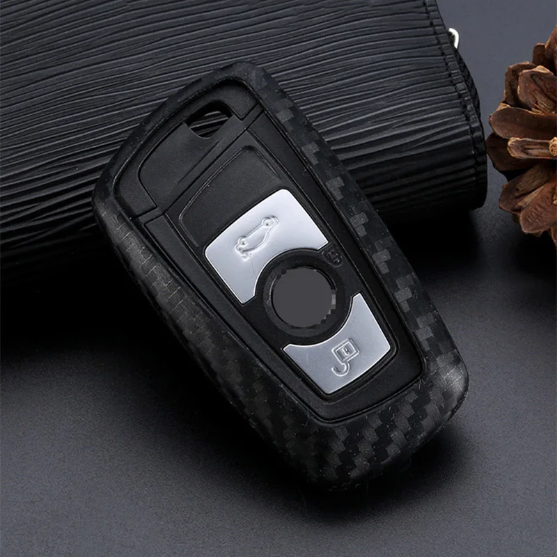 Новинка 2019 чехол для ключей из углеродного волокна с силикагелем BMW 520 525 730li 740 118