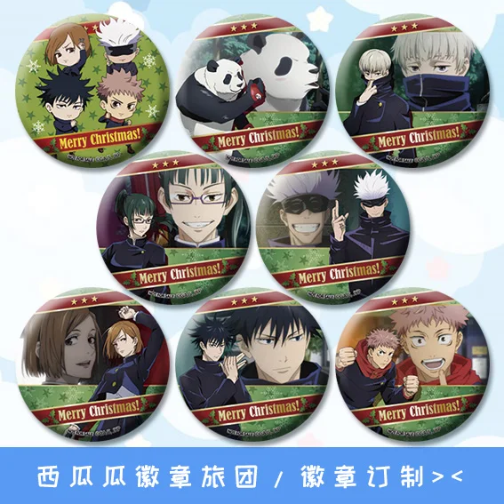 

Japan Hot Anime Jujutsu Kaisen Round Metal Badge Brooch Pin Buttons Itadori Yuuji Kugisaki Nobara Fushiguro Megumi Gojo Satoru