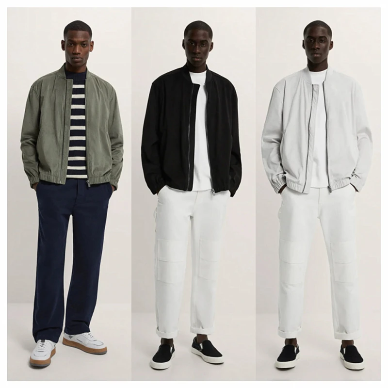 Мужская замшевая куртка-бомбер ZA с текстурным эффектом бейсбольная униформа