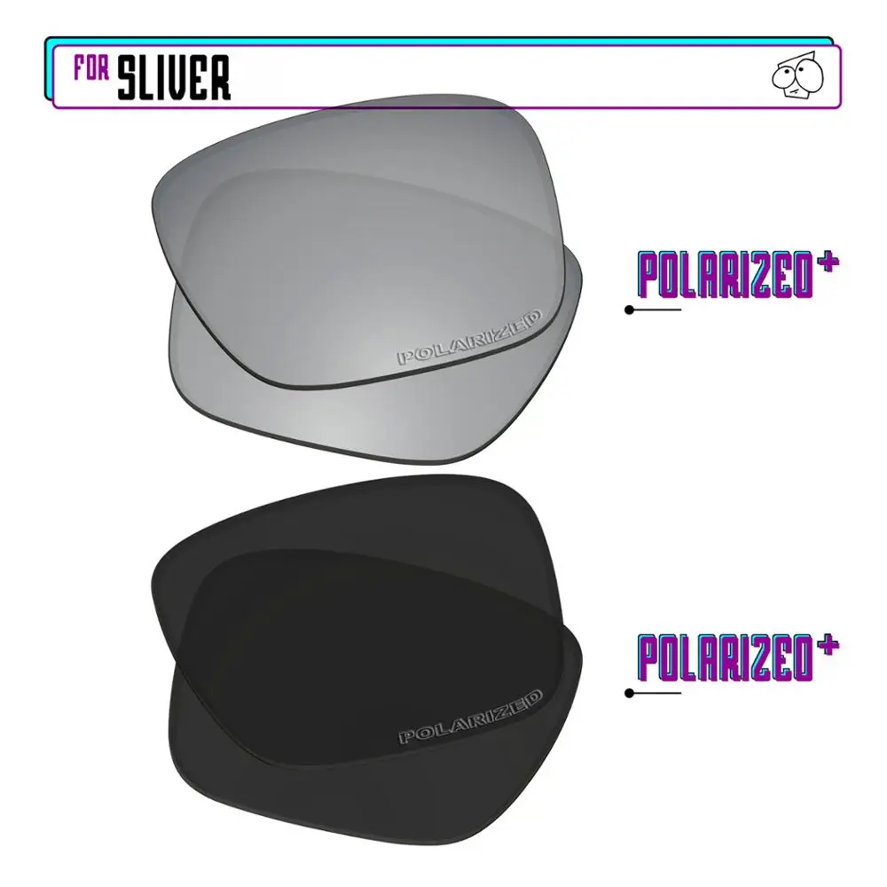 EZReplace Polarized Replacement Lenses for - Oakley Sliver Sunglasses - Blk P Plus-SirP Plus